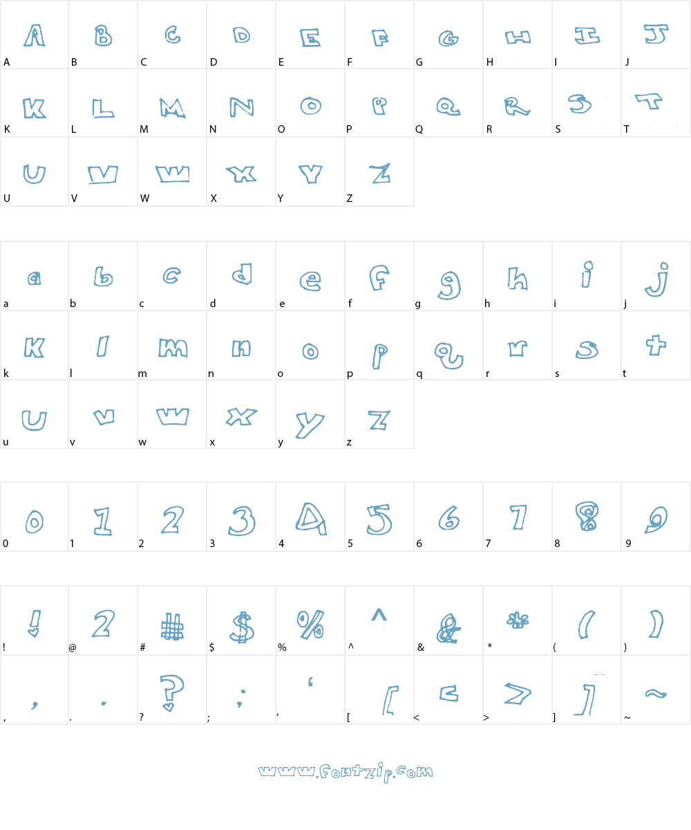 Blocky_Letters Font Character