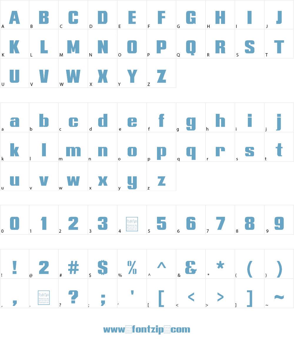 Typoline Expanded Font Character