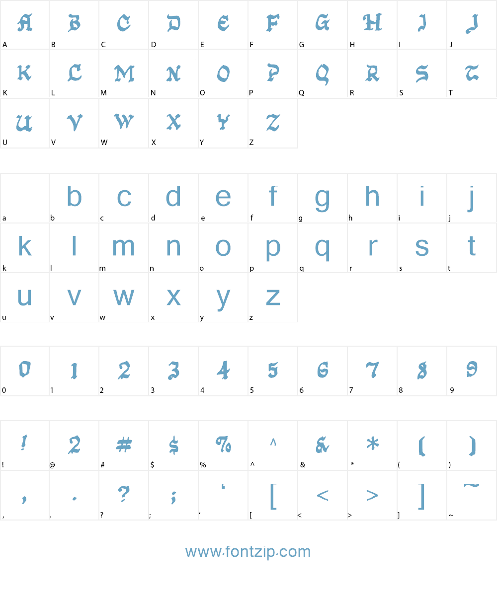Kansas City Gothic Font Character