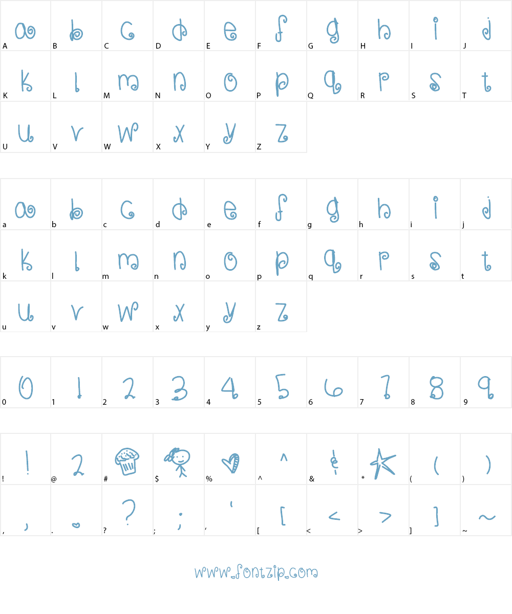 SweetMemories Font Character