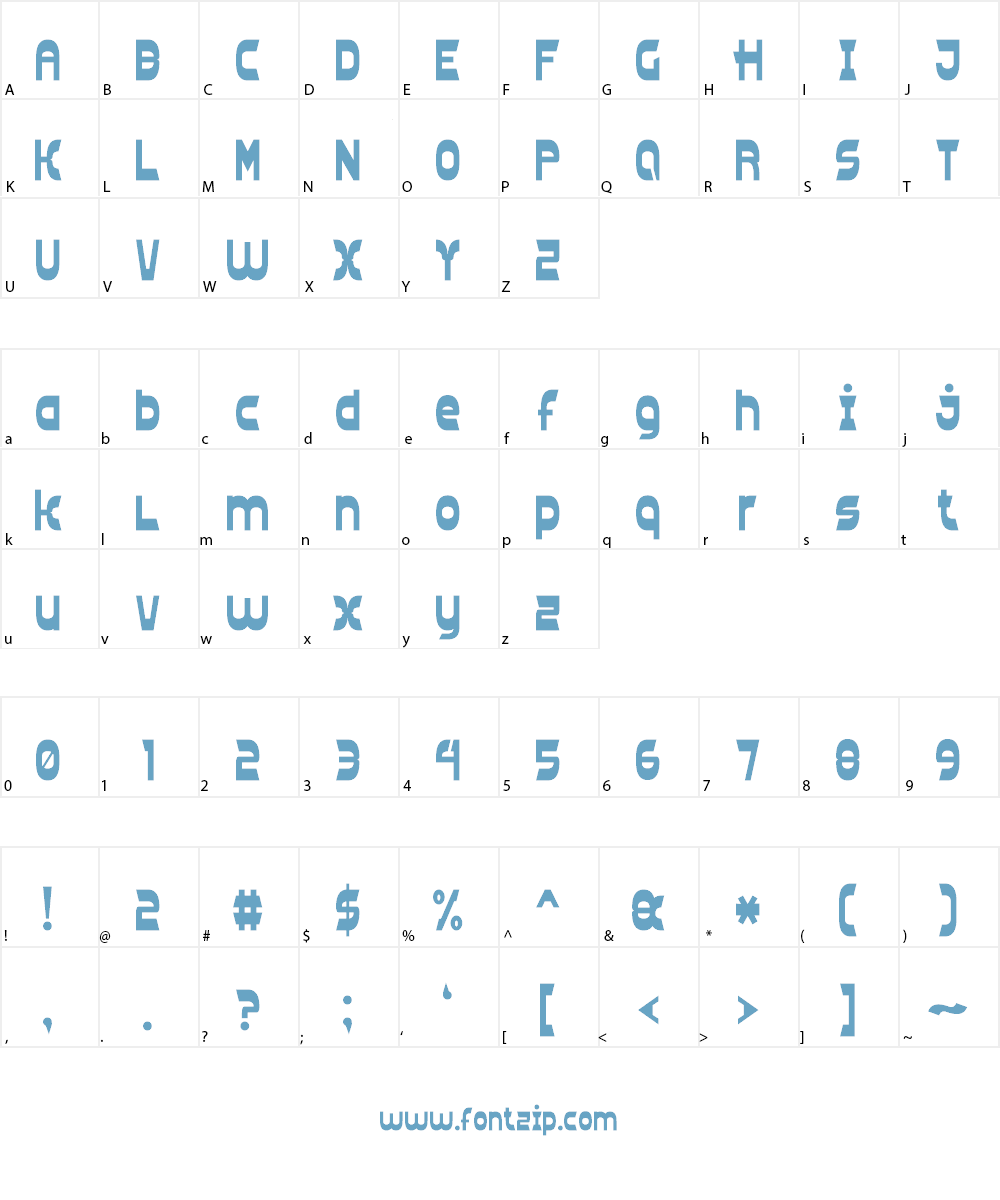 Clear Line 7 Font Character