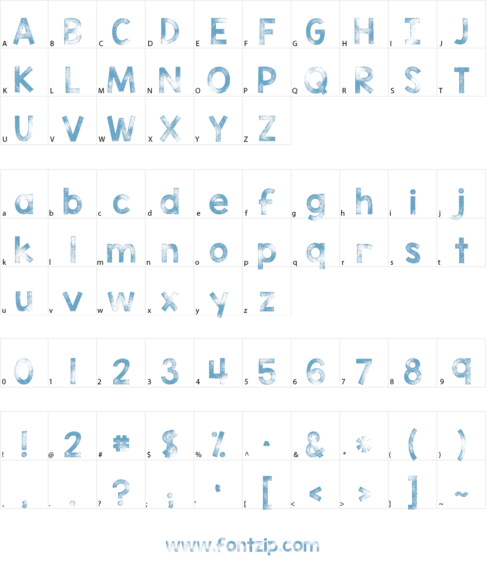 KG TRIBECA STAMP Font Character