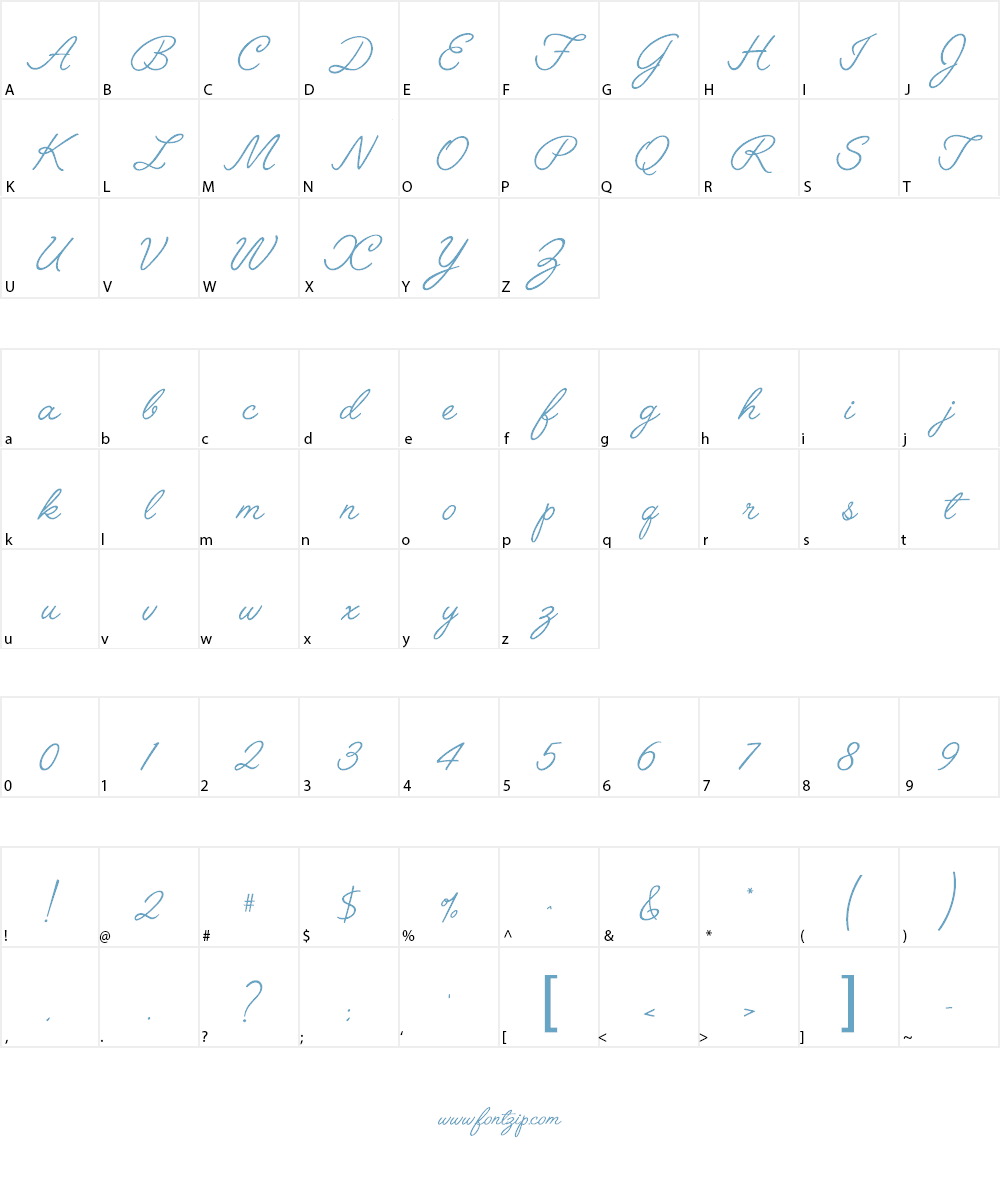 Angelface Font Character