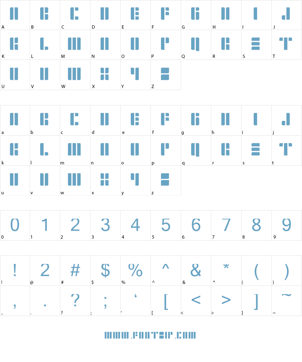 Copper Four Font Character