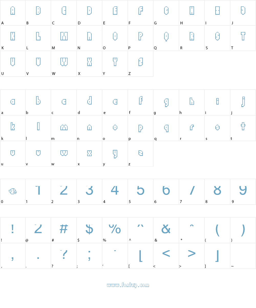 FlappyBirdy Font Character