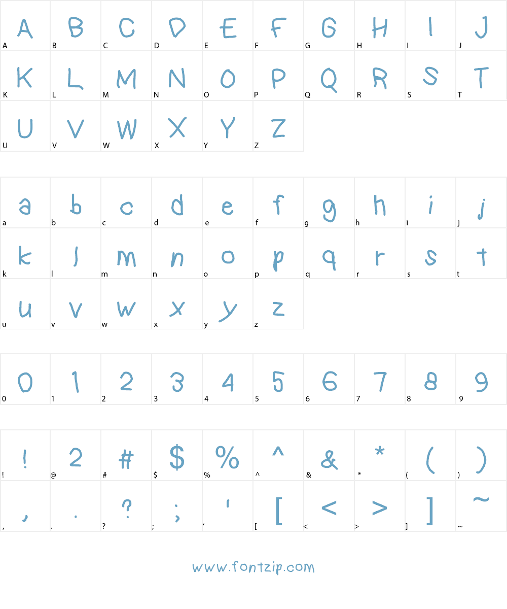 kindergarten Font Character