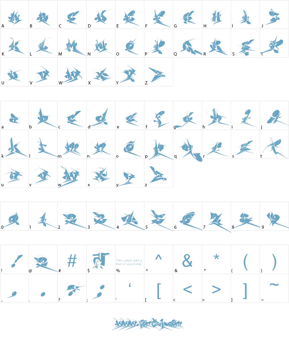 Chase Zen Jackulator Font Character