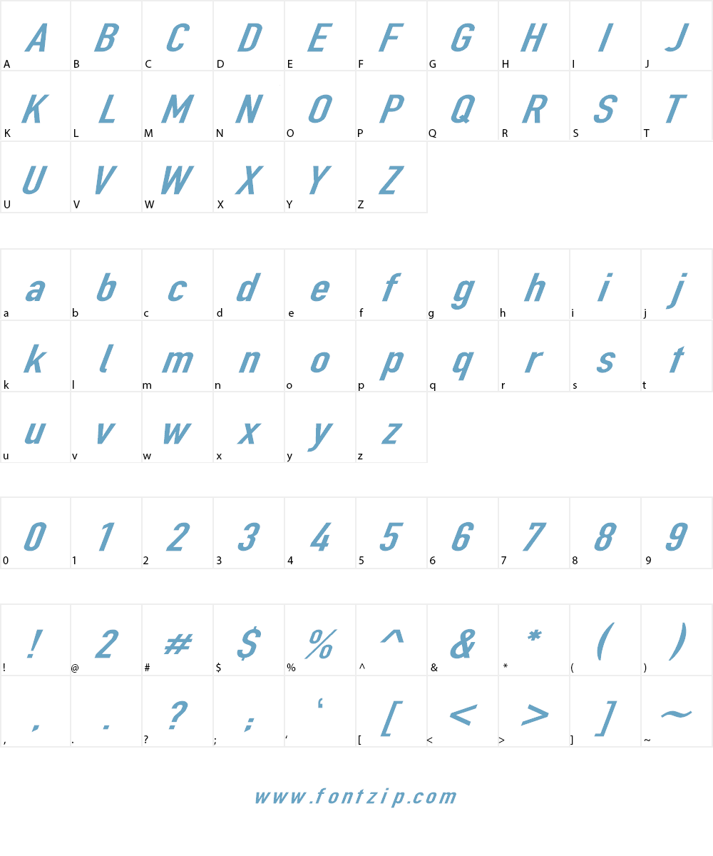 Din Kursivschrift Font Character