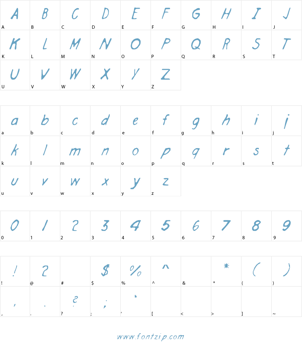 Engineer Hand Font Character