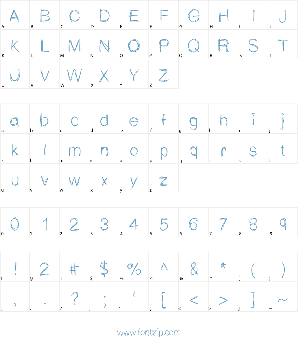TeenIdle Font Character