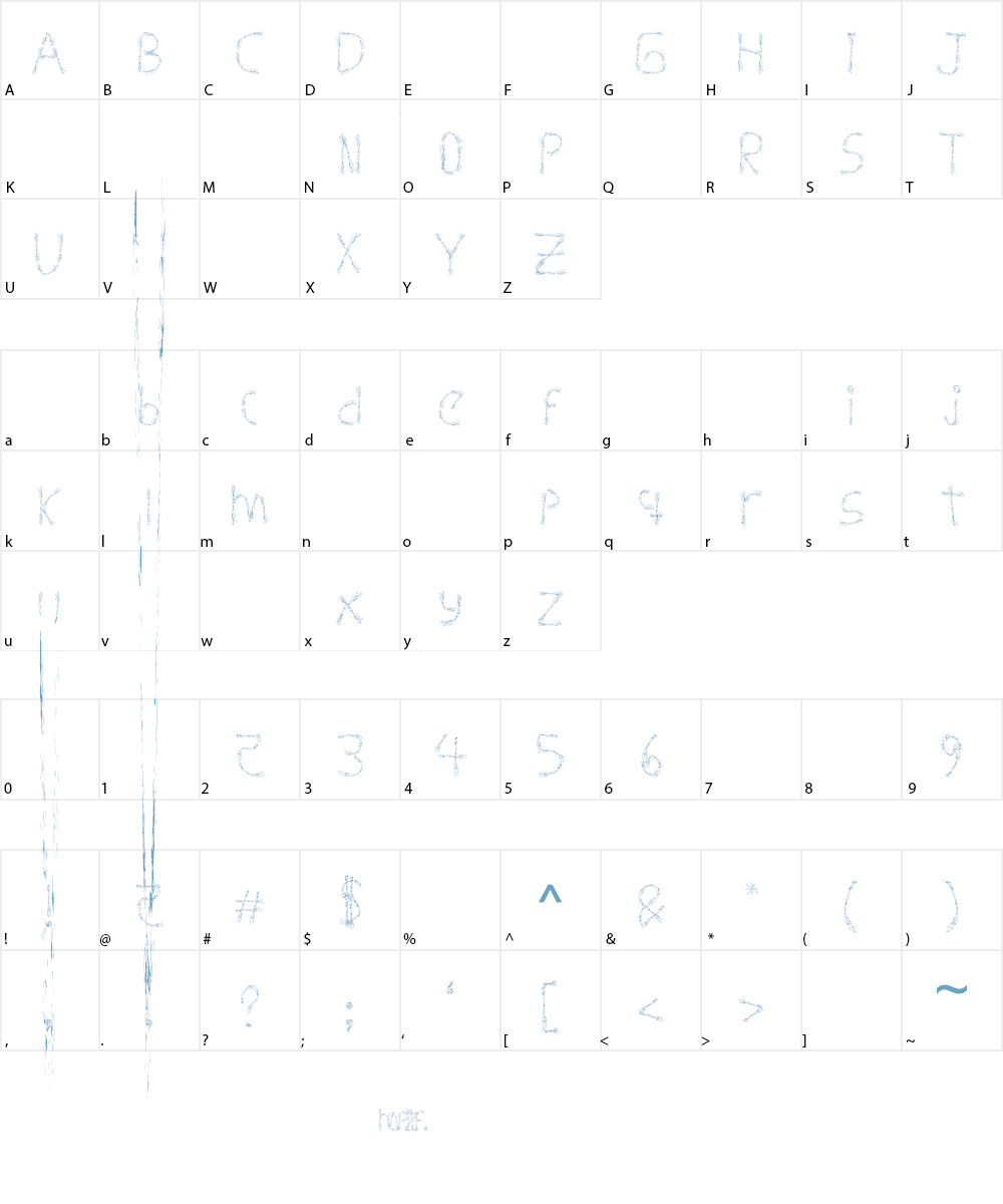 Pizcas Font Character