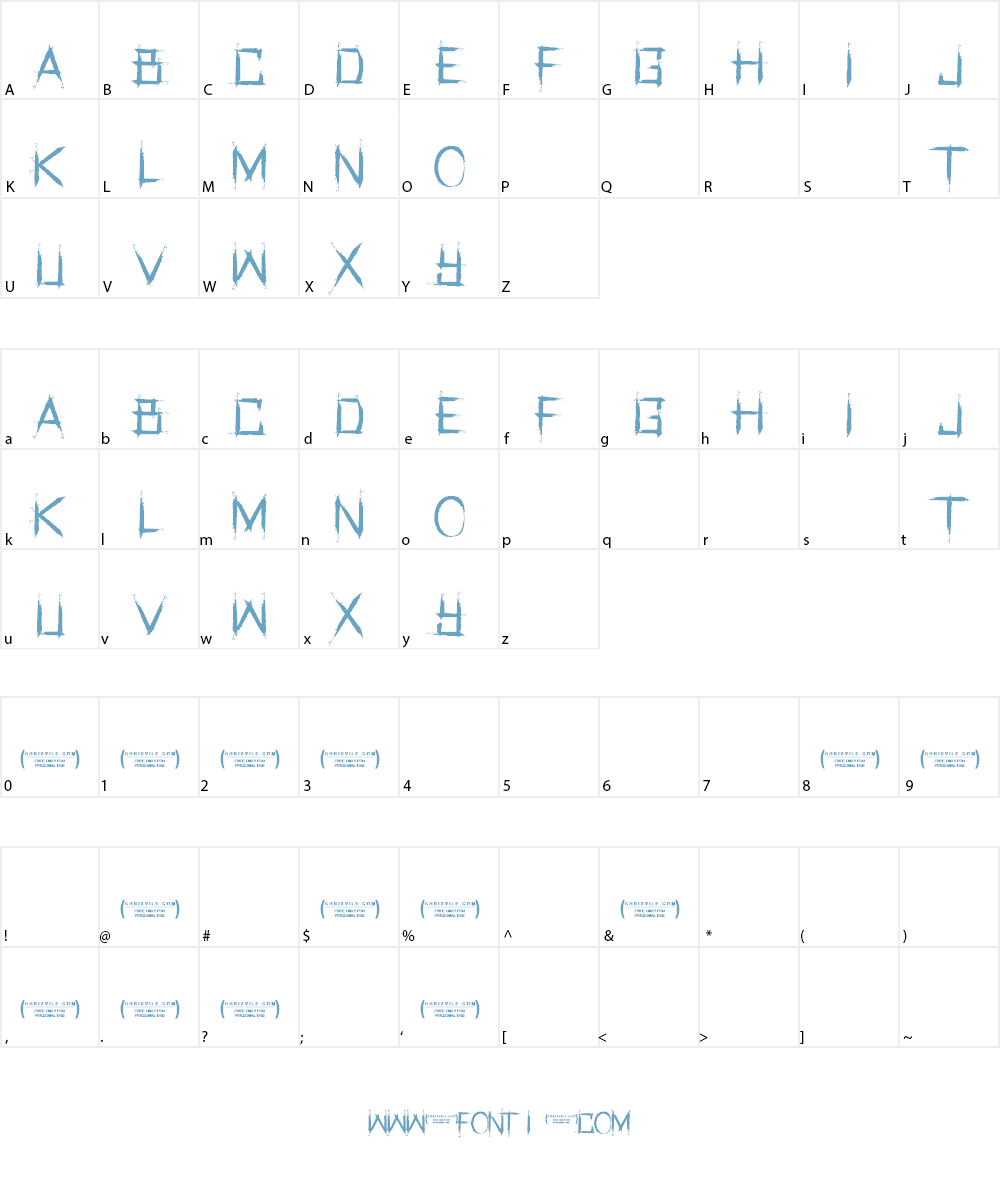 Real Horror Font Character