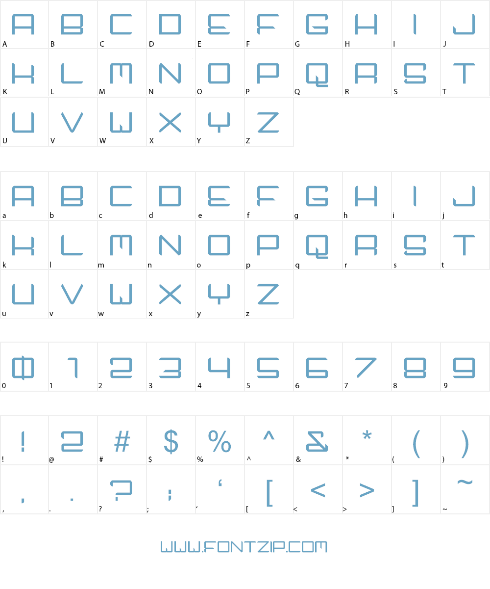 Tech Noir Font Character