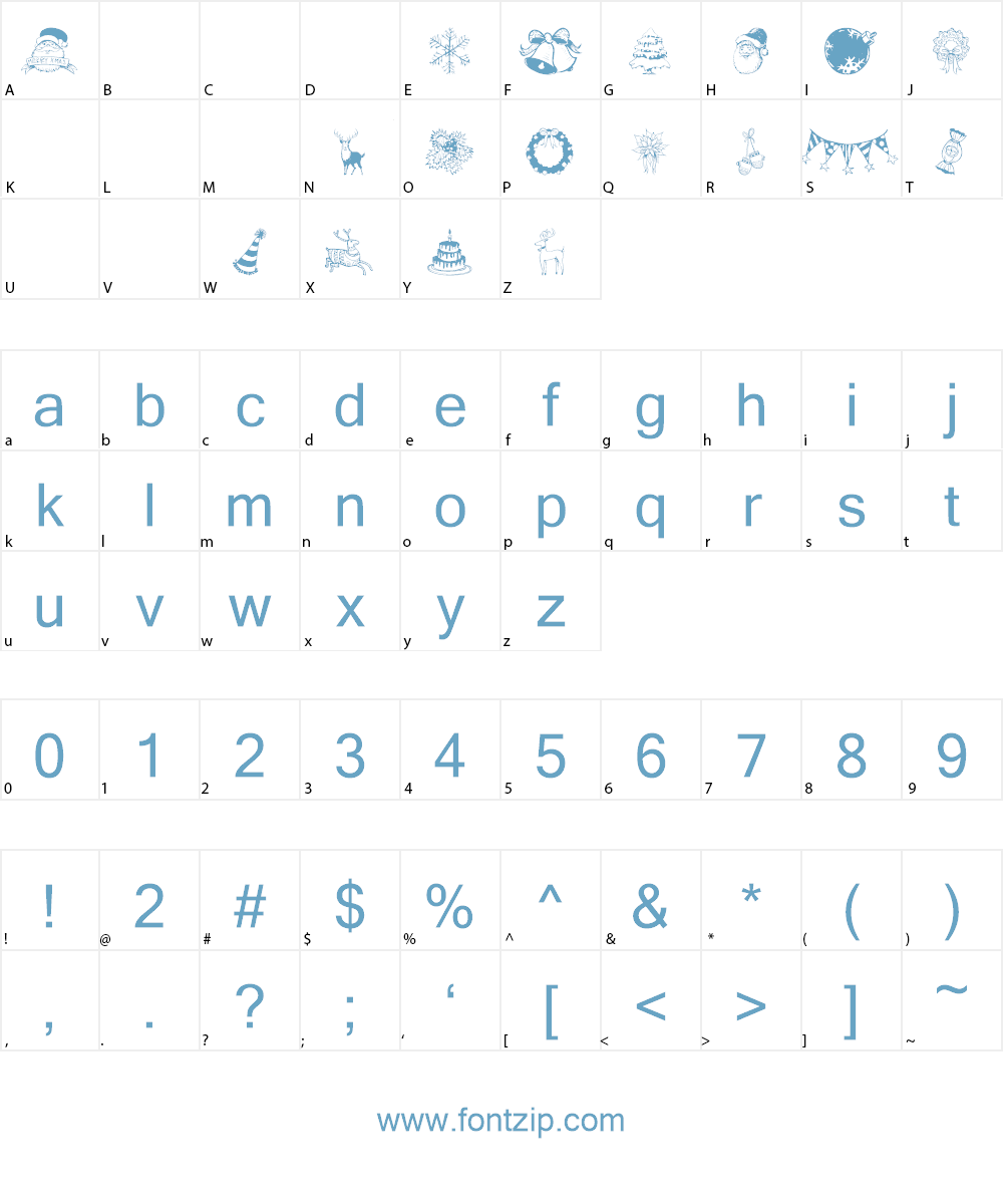 Hand Christmas Doodle Font Character