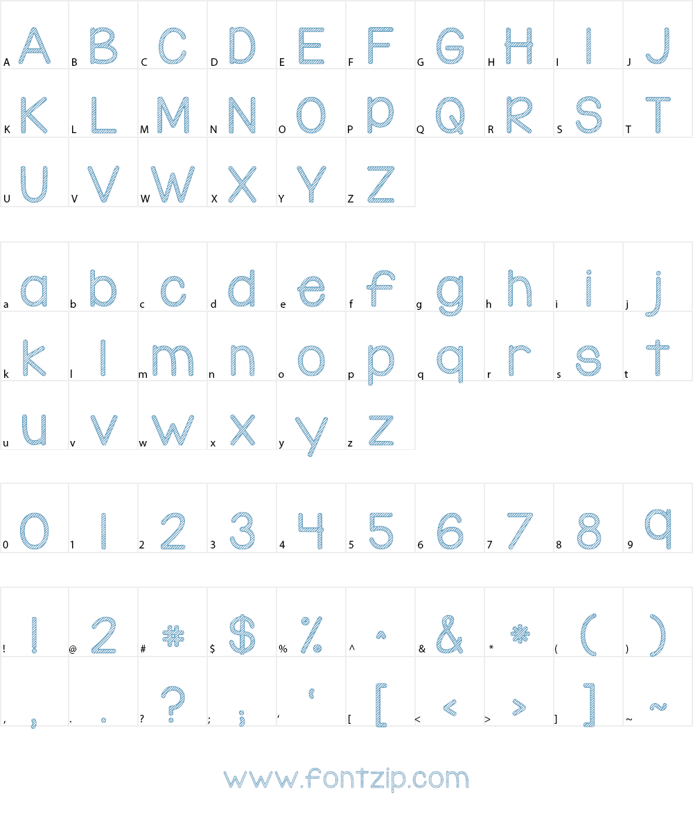 KG Candy Cane Stripe Font Character