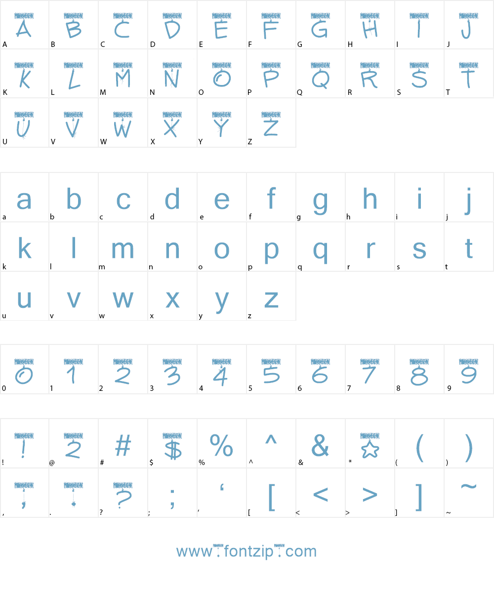 PWTinselLetters Font Character