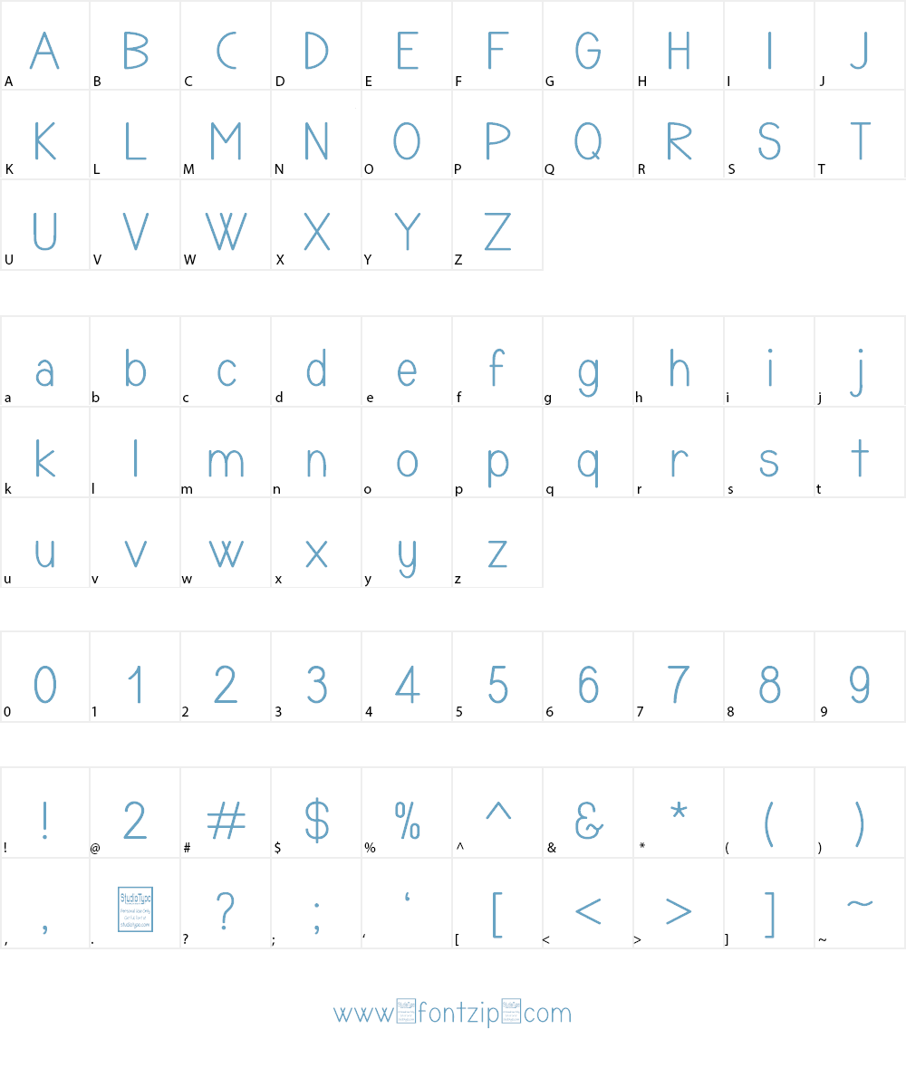 TYPONOME Font Character