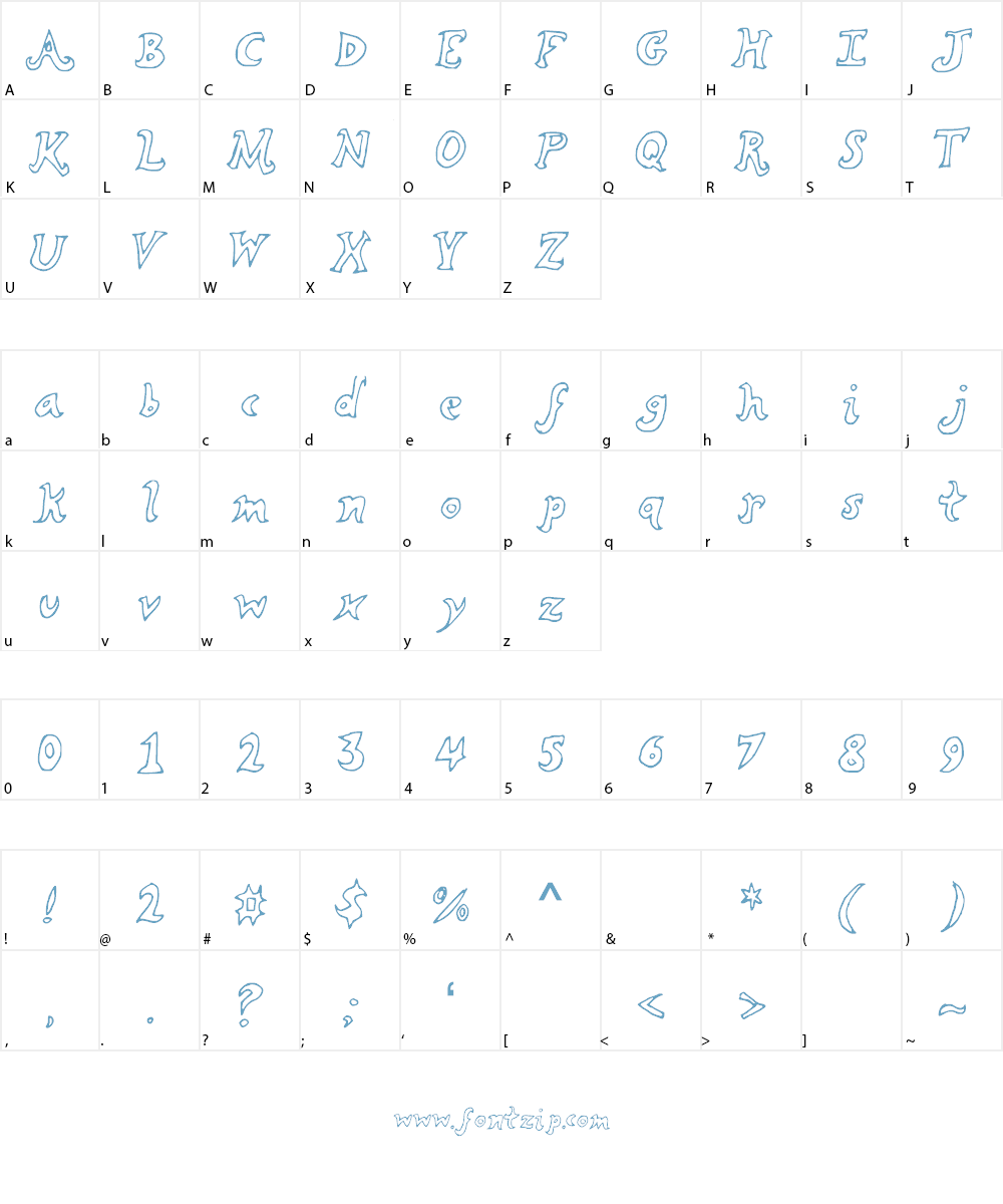 Curling Font Character