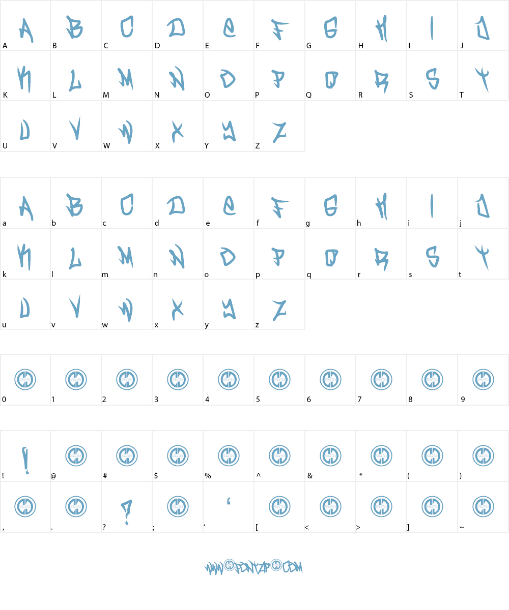Turnt Up Font Character