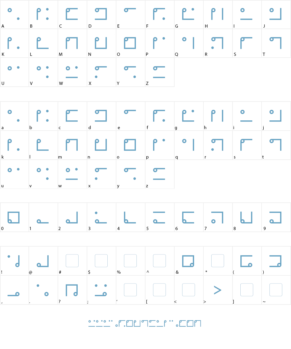 Nyctographic Font Character