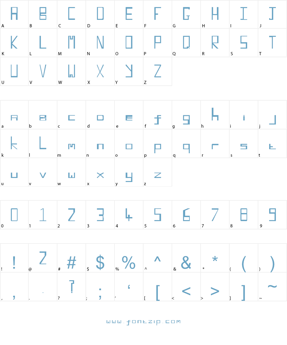 Retro Blocky Font Character