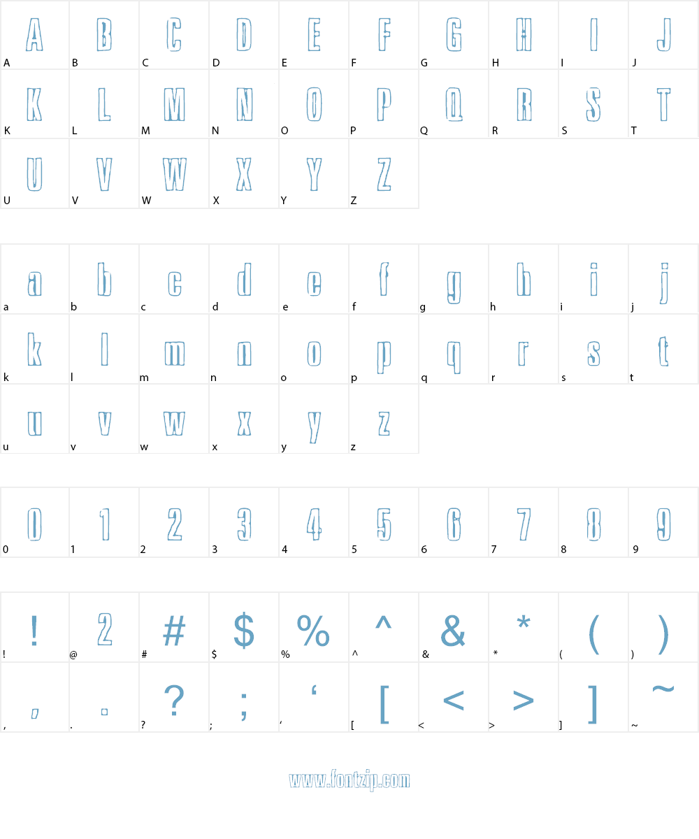 Ink Tank BRK Font Character