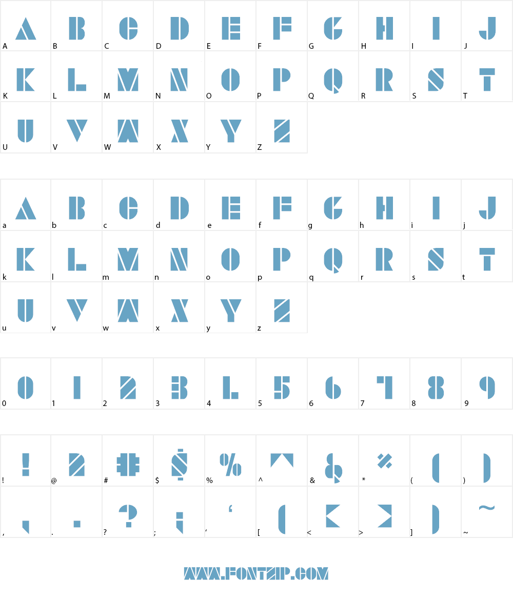 SAVARO STENCIL Font Character