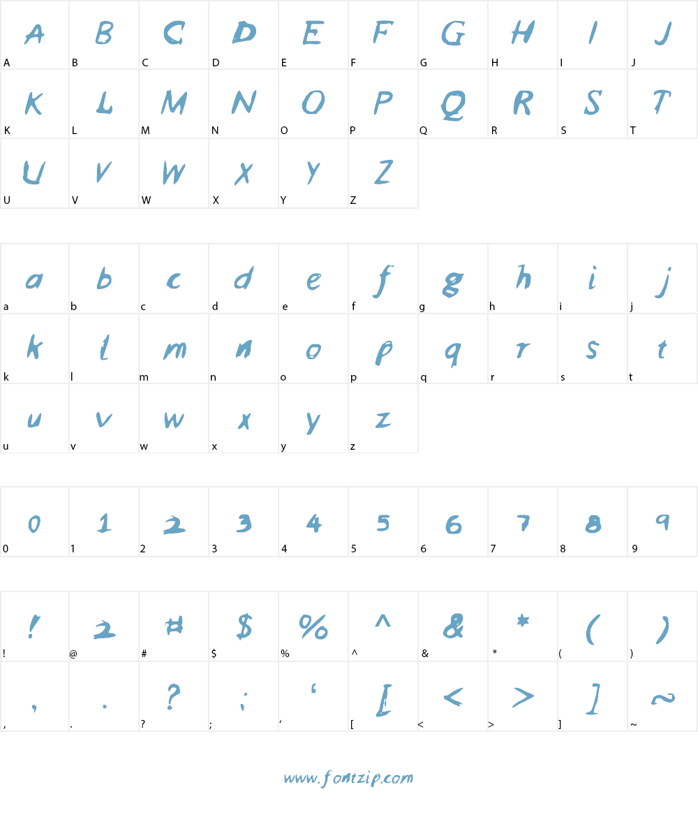 SloppyJoes Font Character