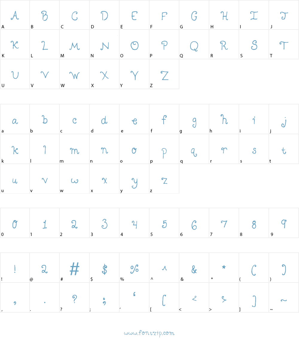 Bright Curls Font Character