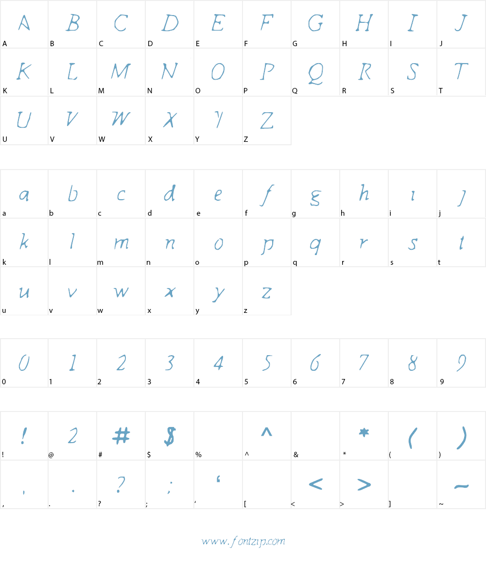 Indagate Font Character