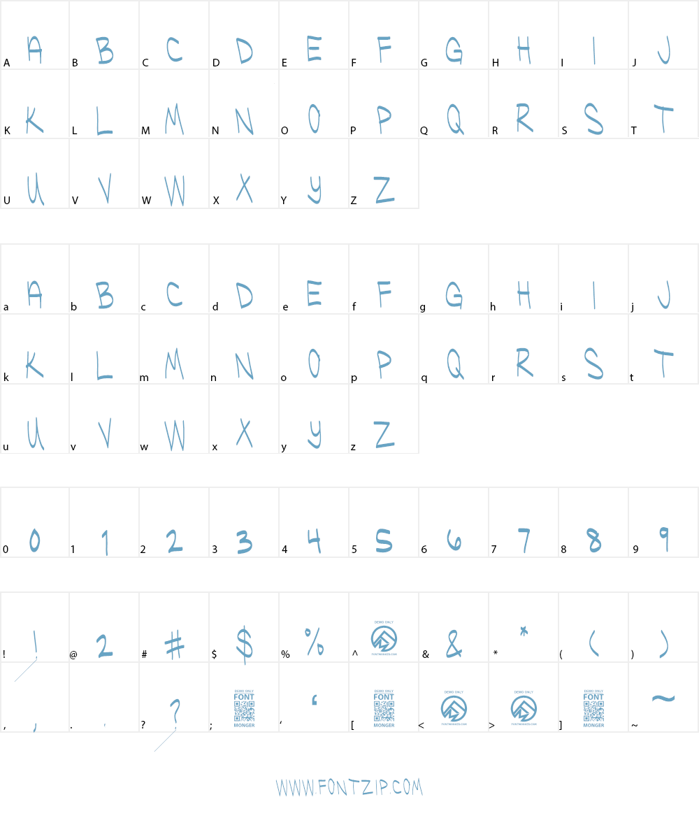 Ugly Kids Font Character