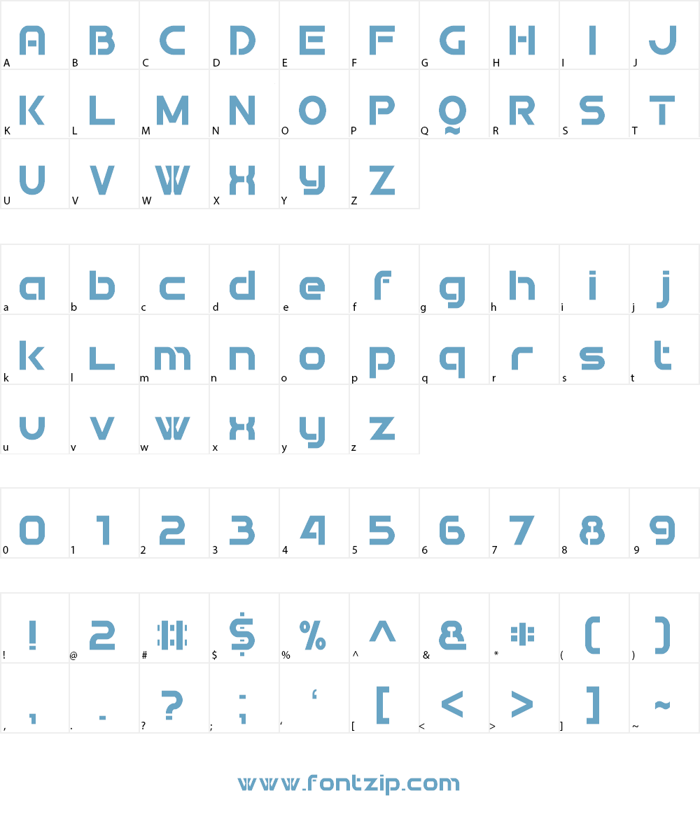 Double Force 7 Font Character