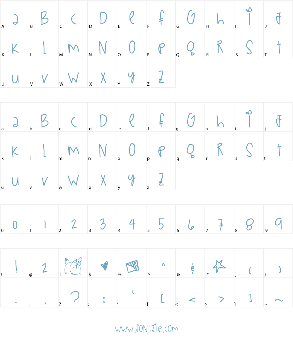 TeaPartyIdeas Font Character