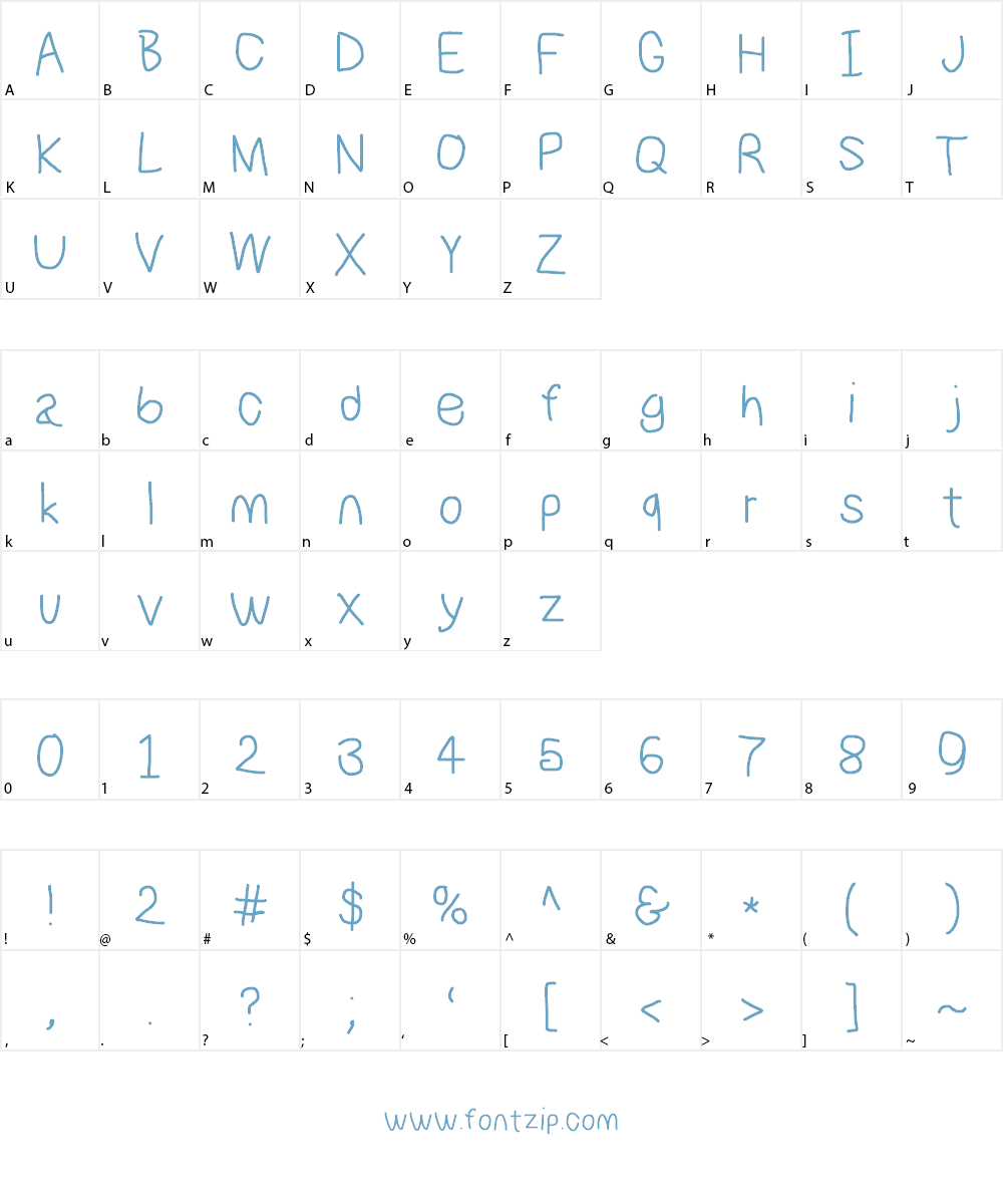 NumbBunny Font Character