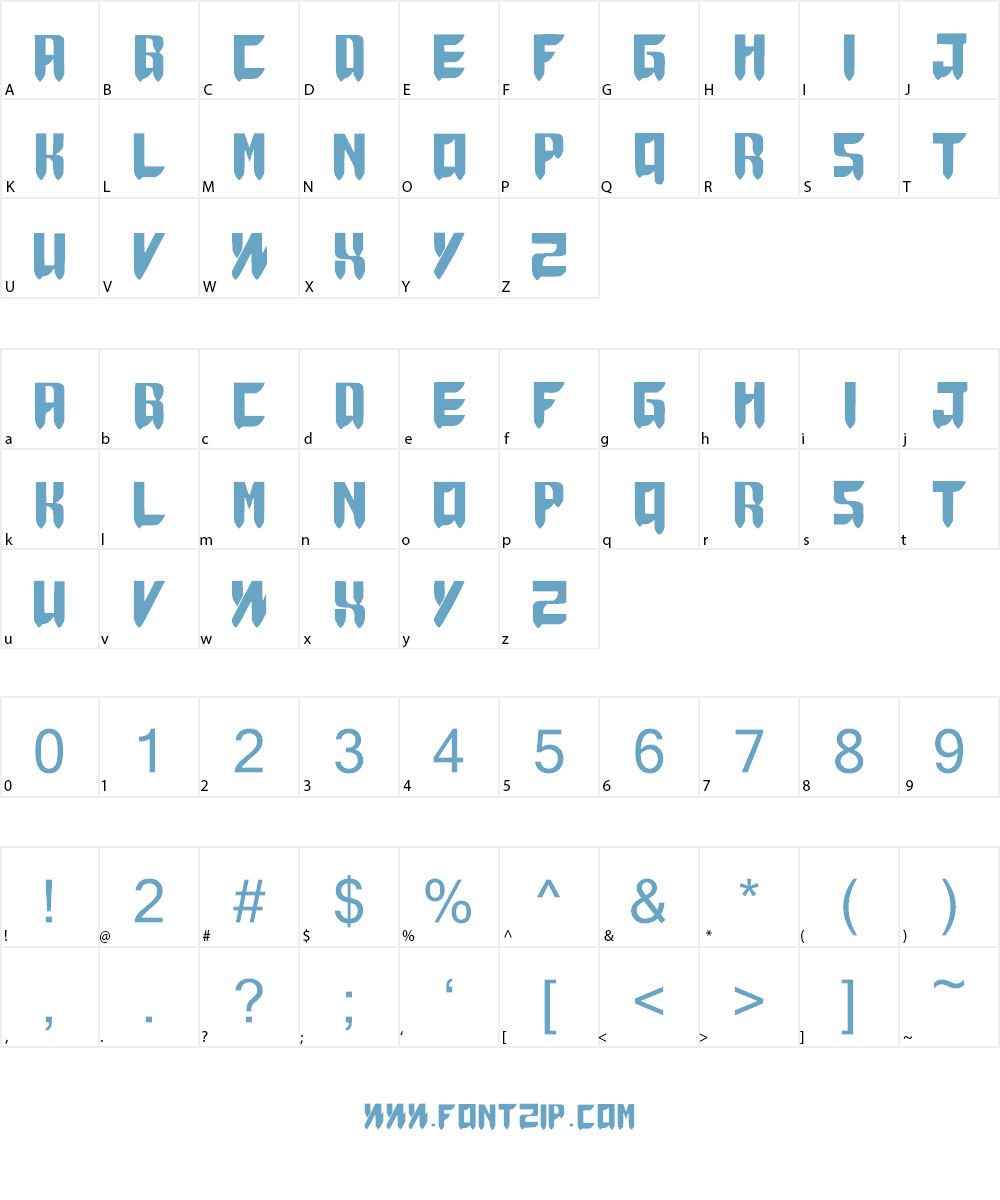 Thunder Force Wannabe ver.1.1 Font Character