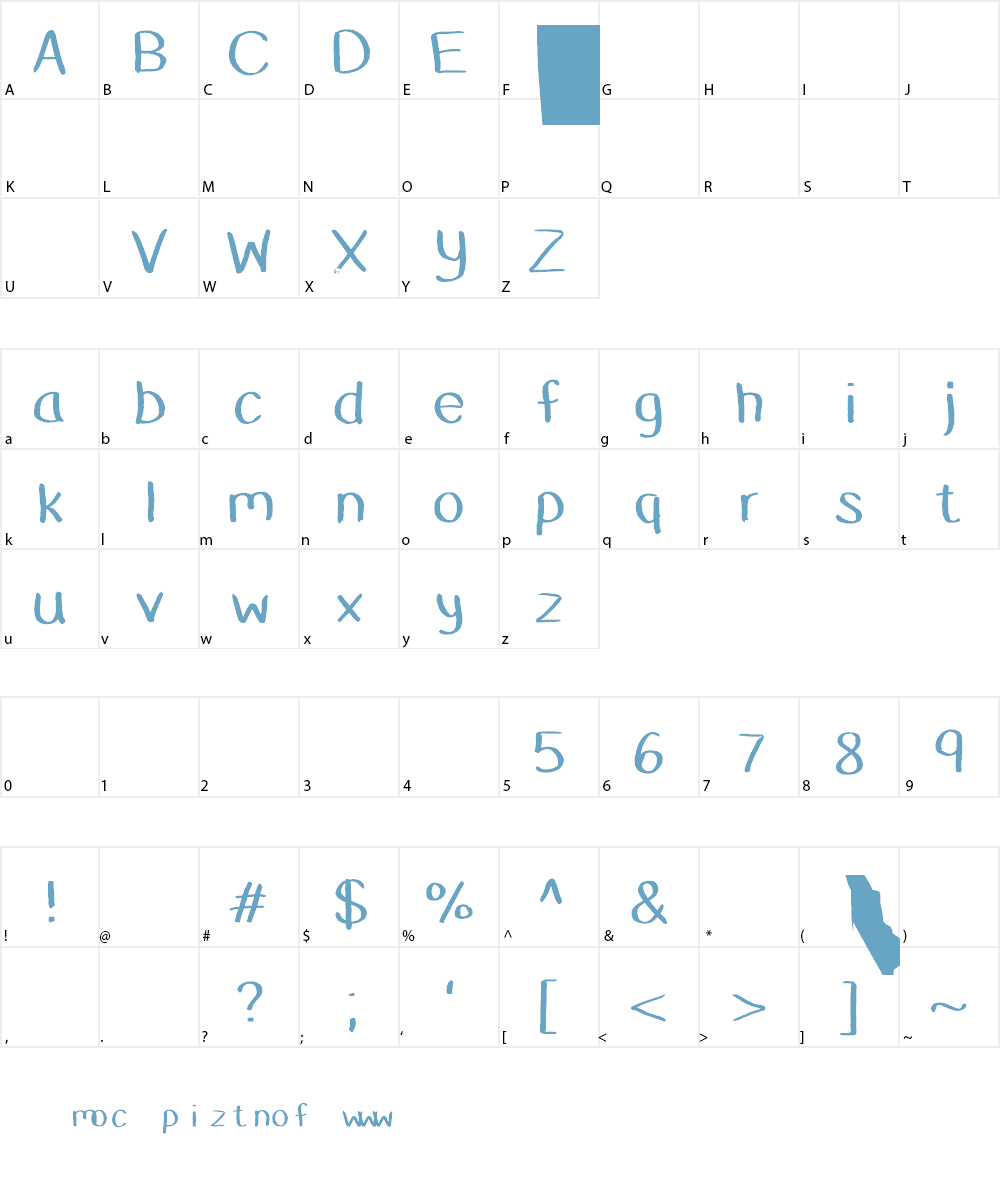 DustyErasers Font Character