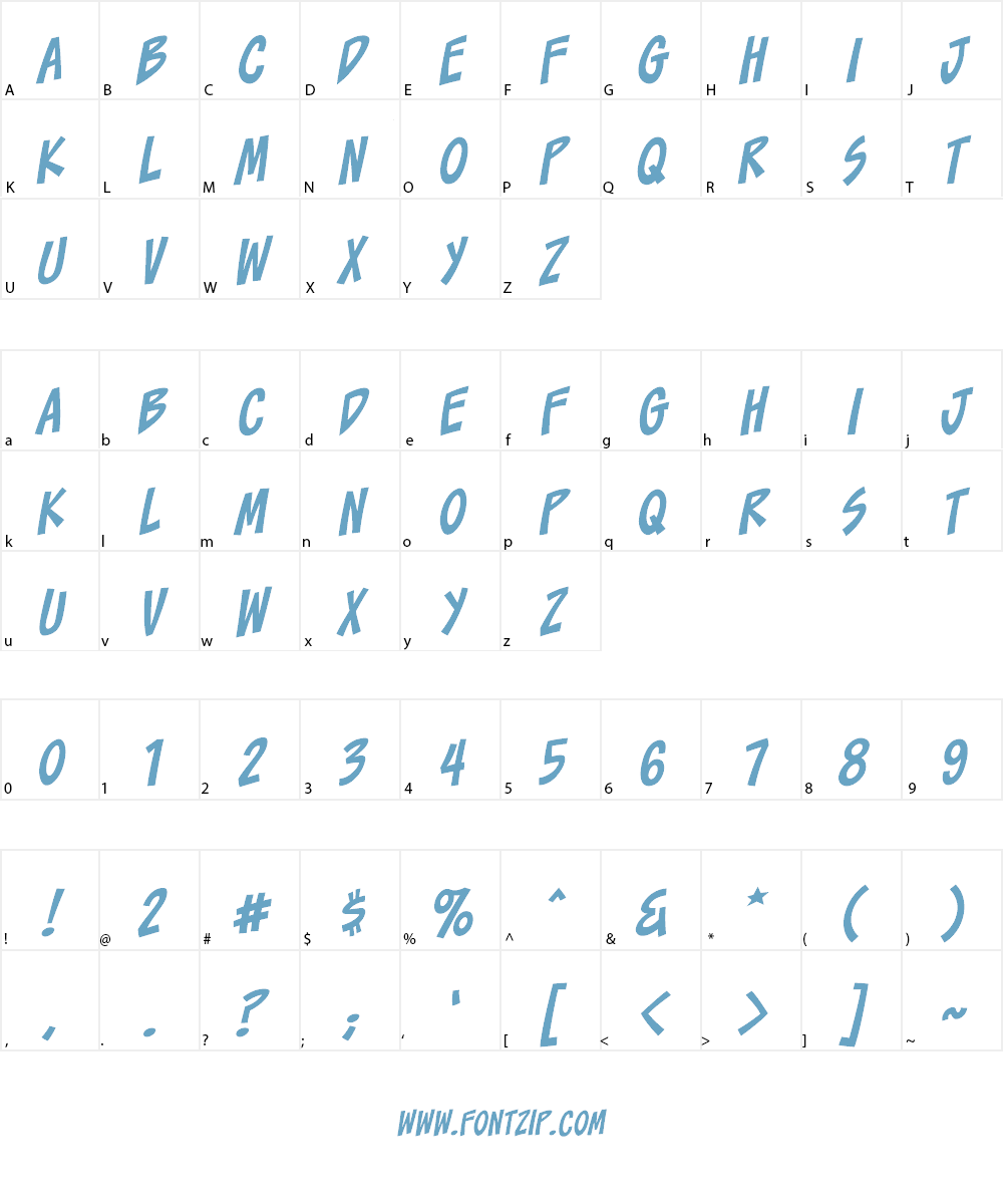 Toonacious BB Font Character