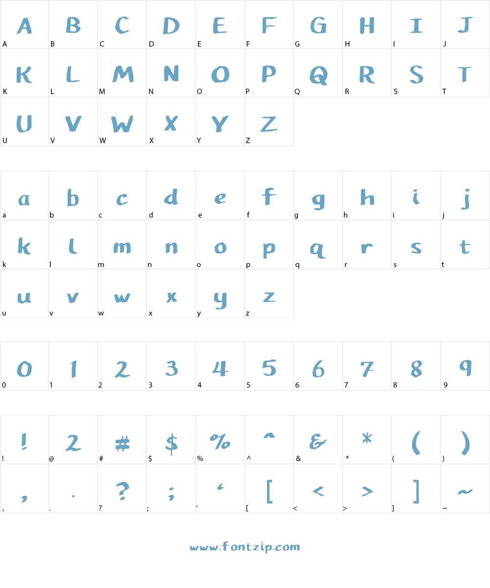 Pupil Caligraphic Font Character