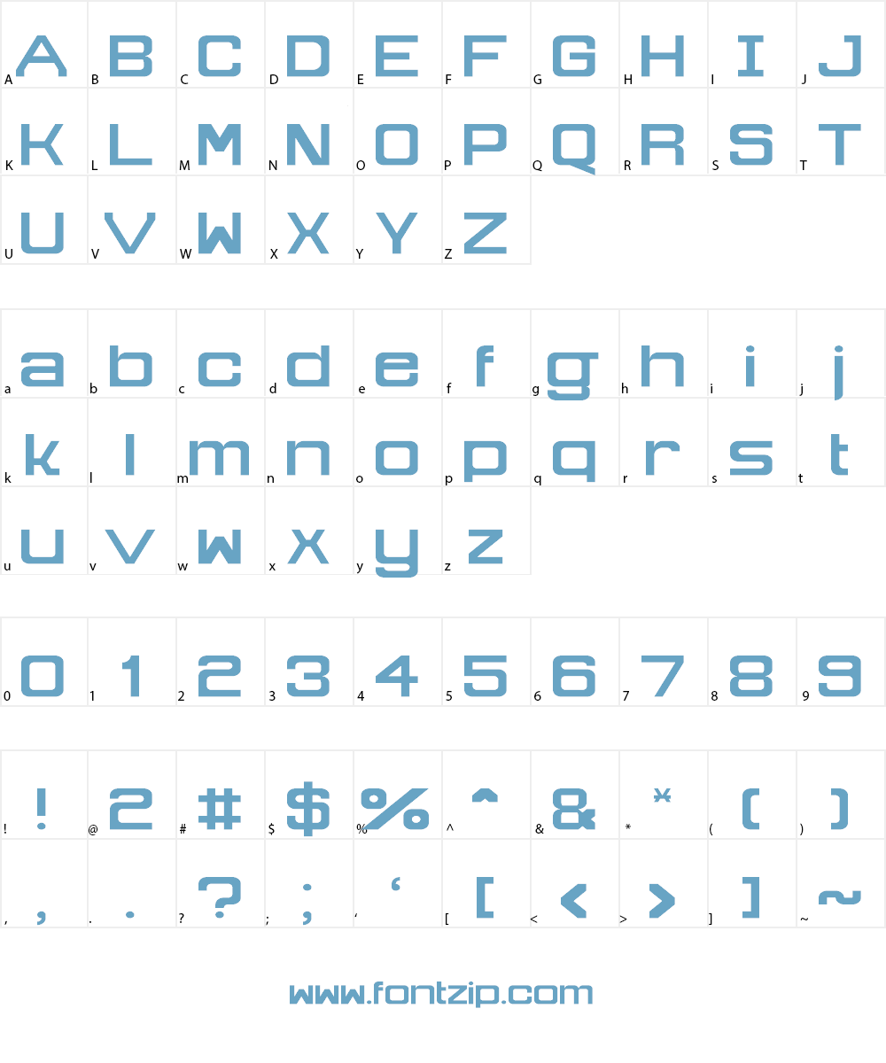 Technomite Font Character