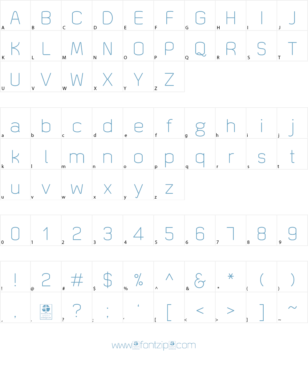 Quizma Font Character