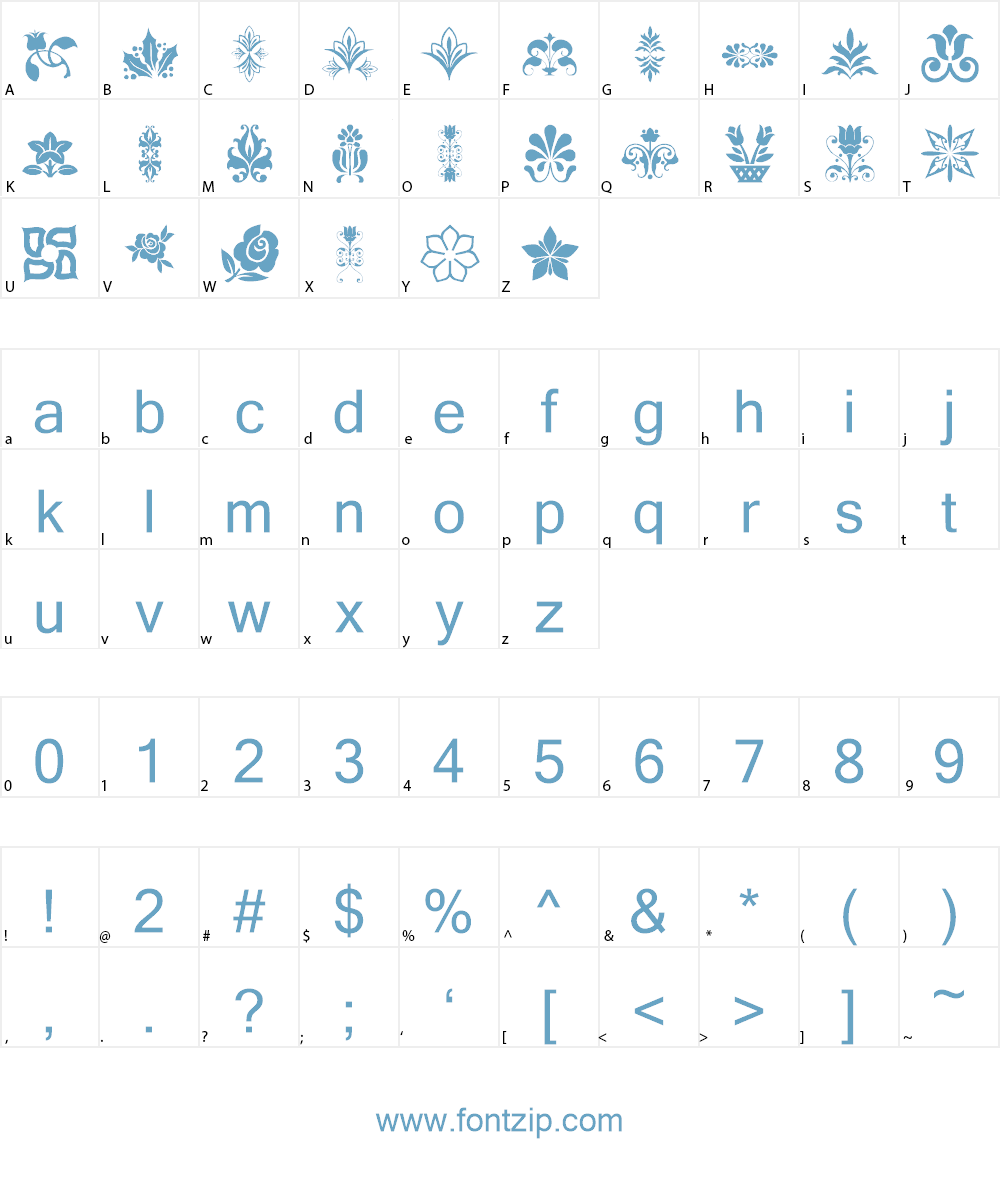 lpflowers2 Font Character