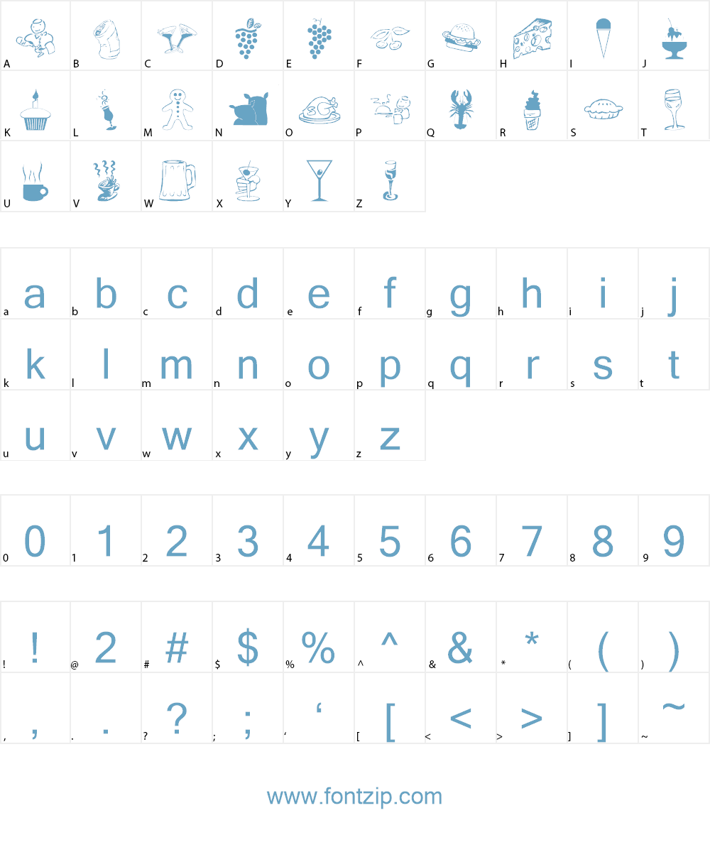 lpfood Font Character