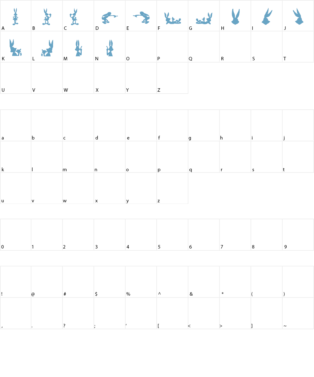 lpbunnies1 Font Character