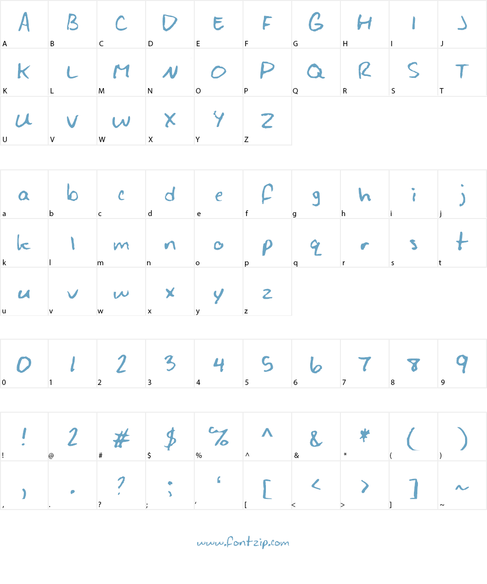 JayScript Font Character