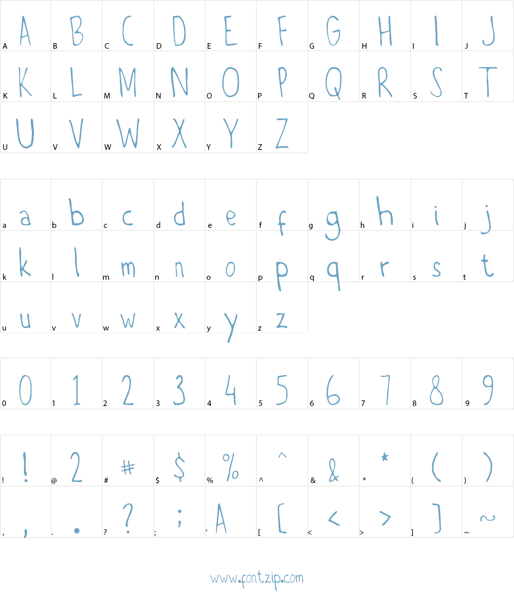 Coretan Font Character