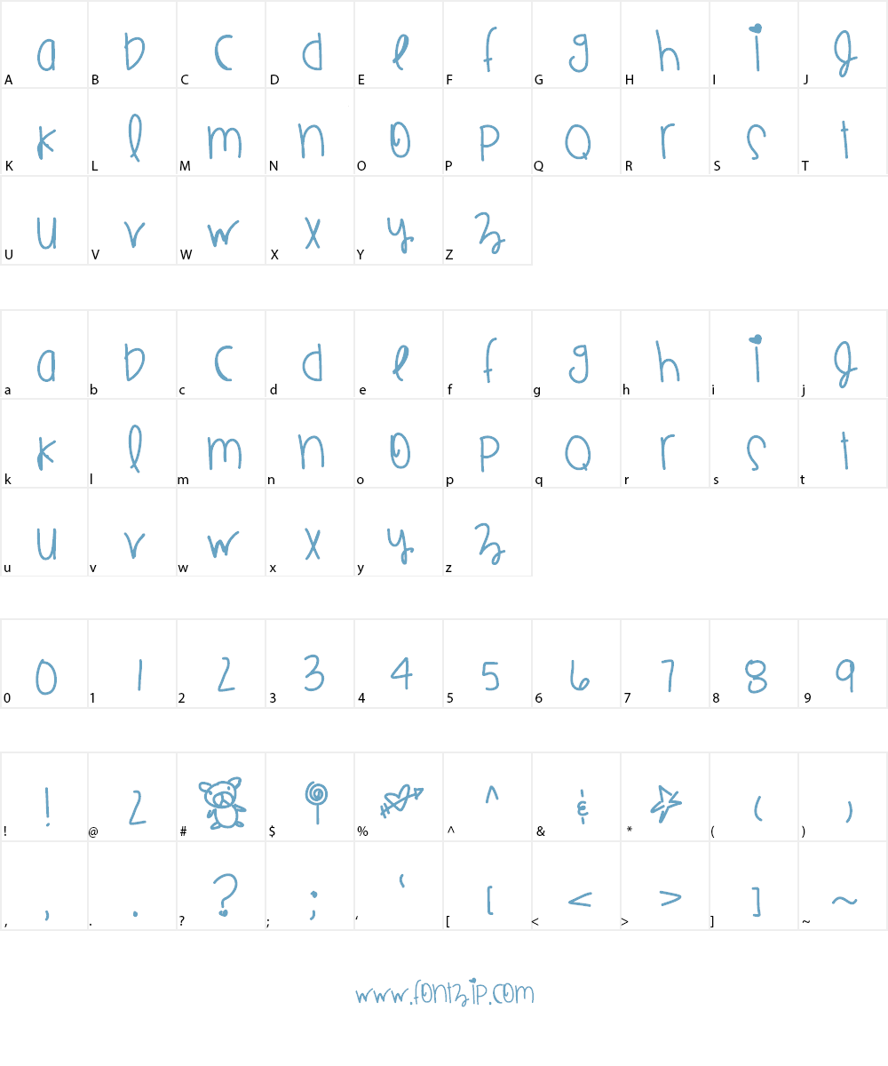 JumboRings Font Character