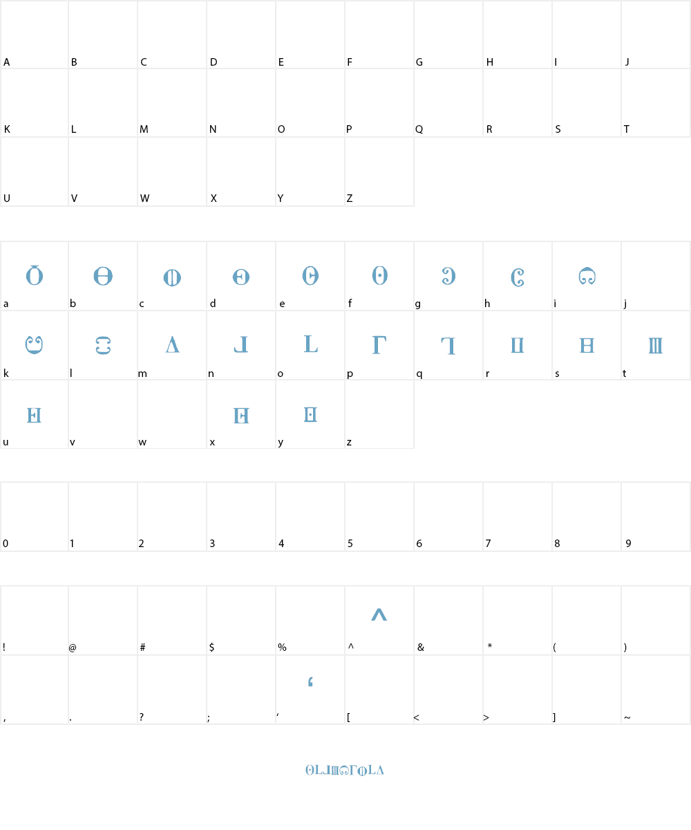 Utopia Font Character