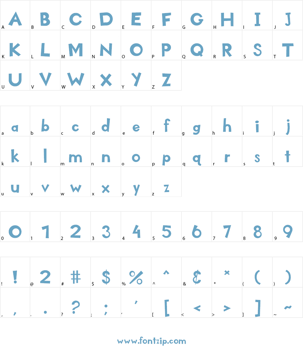 KidZone Font Character