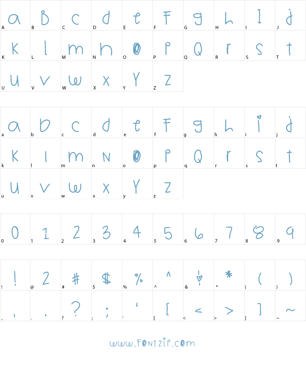 ChildsWish Font Character