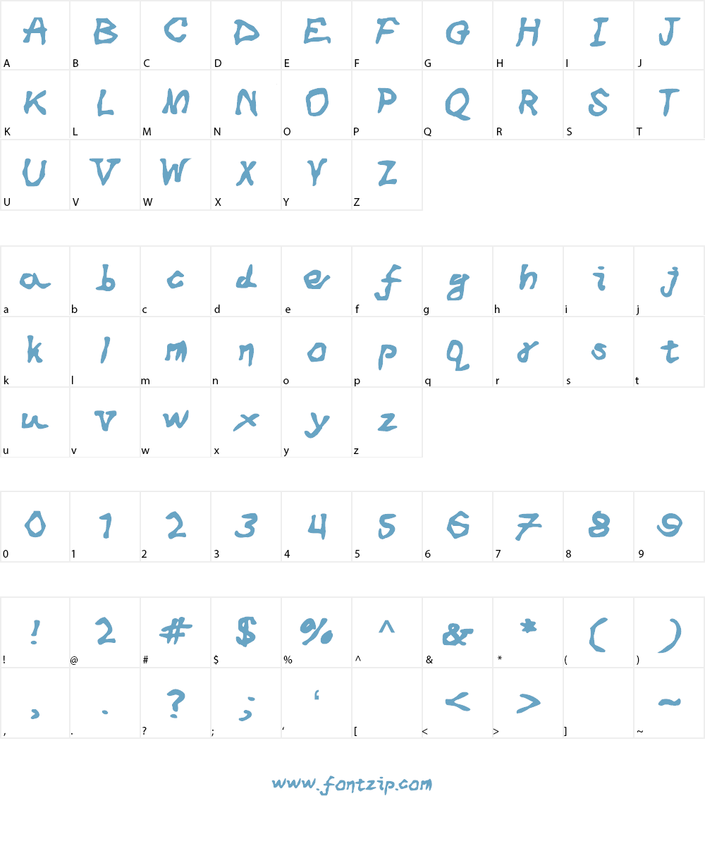 Desperate_Last_Words Font Character